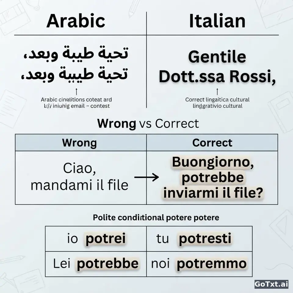 رسائل البريد الإلكتروني الرسمية: 4 أفخاخ تكشف فوراً أنك لست إيطالياً — illustration | GoTxt