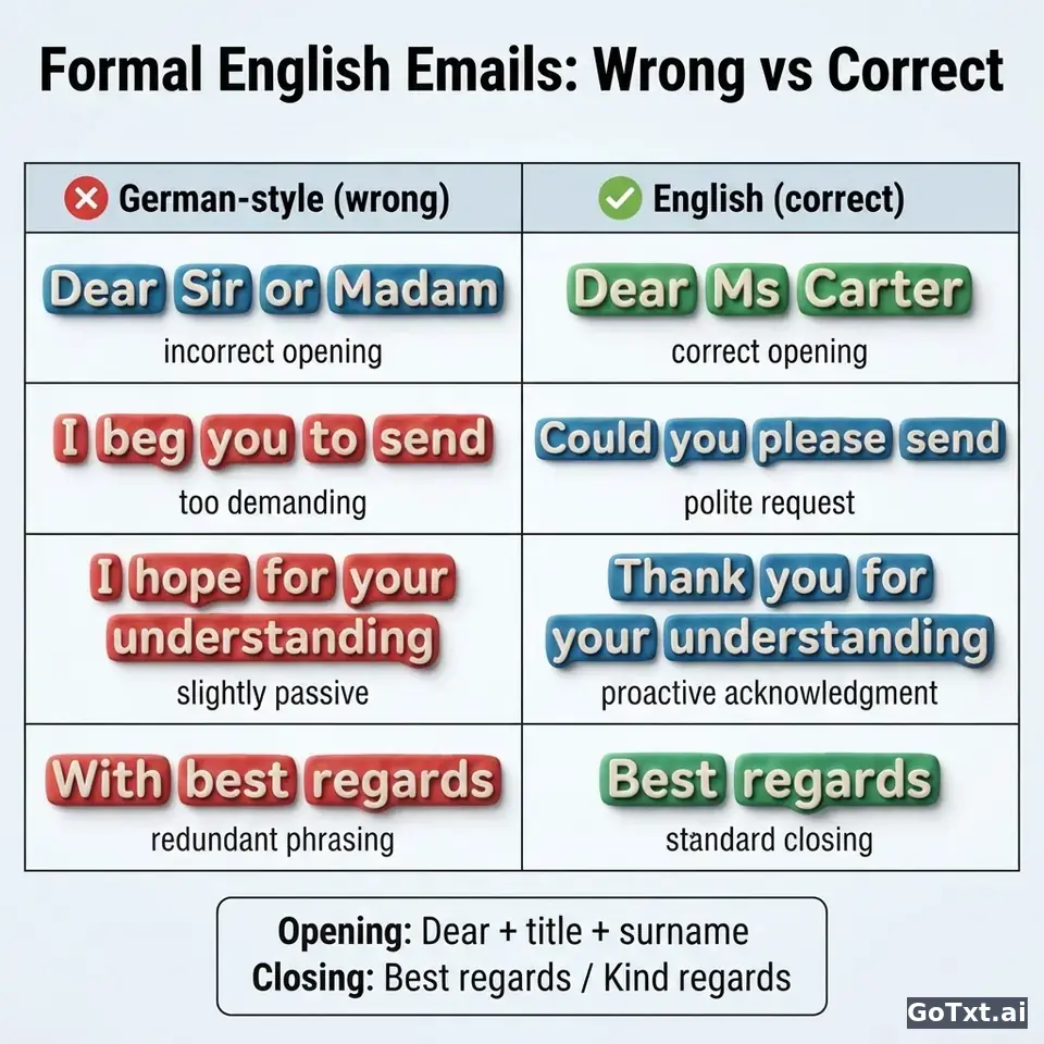 Formelle E-Mails auf Englisch: 4 Fallen, die sofort verraten, dass du kein Native bist — illustration | GoTxt