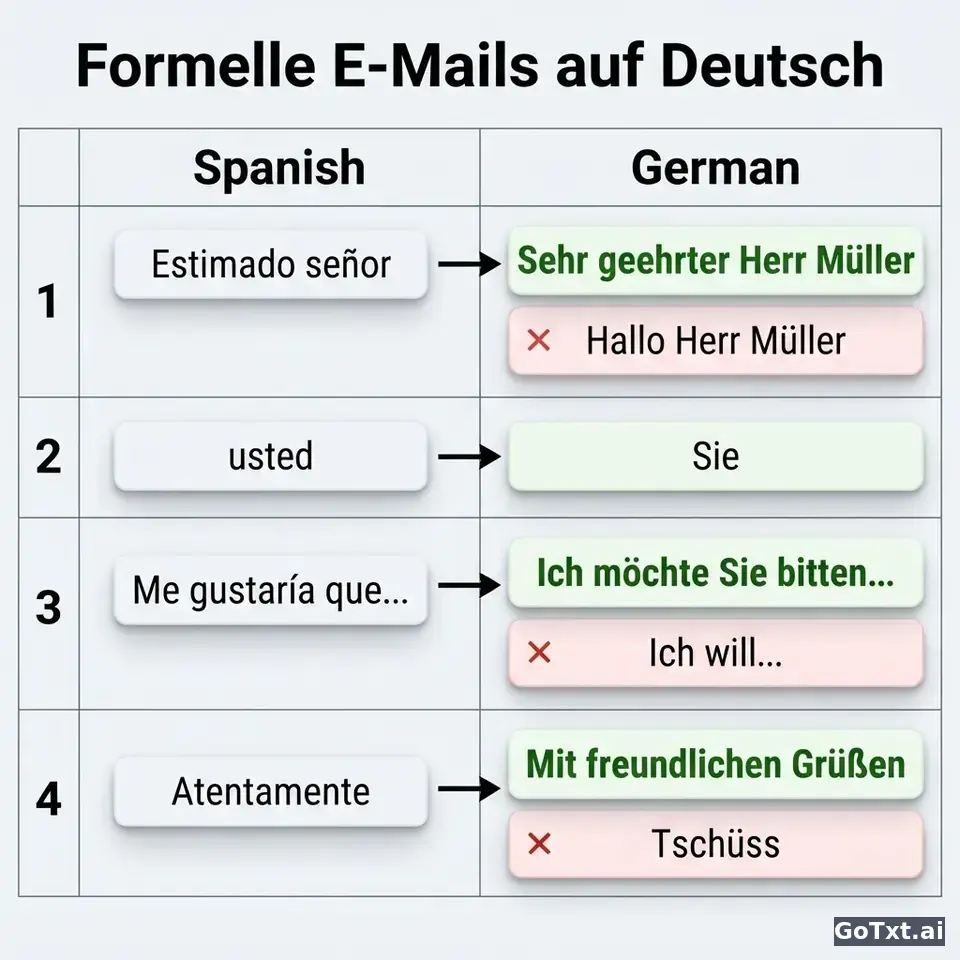 Correos formales en alemán: 4 trampas que delatan que no eres nativo — illustration | GoTxt