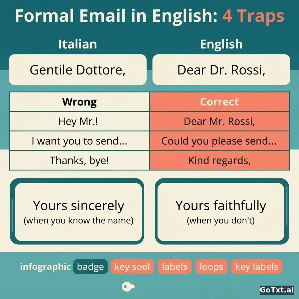 Email formali in inglese: 4 trappole che ti smascherano subito — illustration | GoTxt