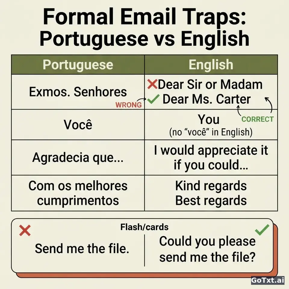 E-mails formais em inglês: 4 armadilhas que denunciam logo que não és nativo — illustration | GoTxt