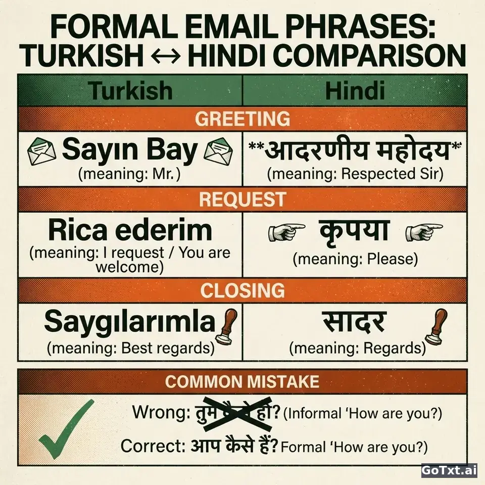 Resmî Hintçe E-postalar: 4 Tuzak ve Doğru Kullanımları — illustration | GoTxt