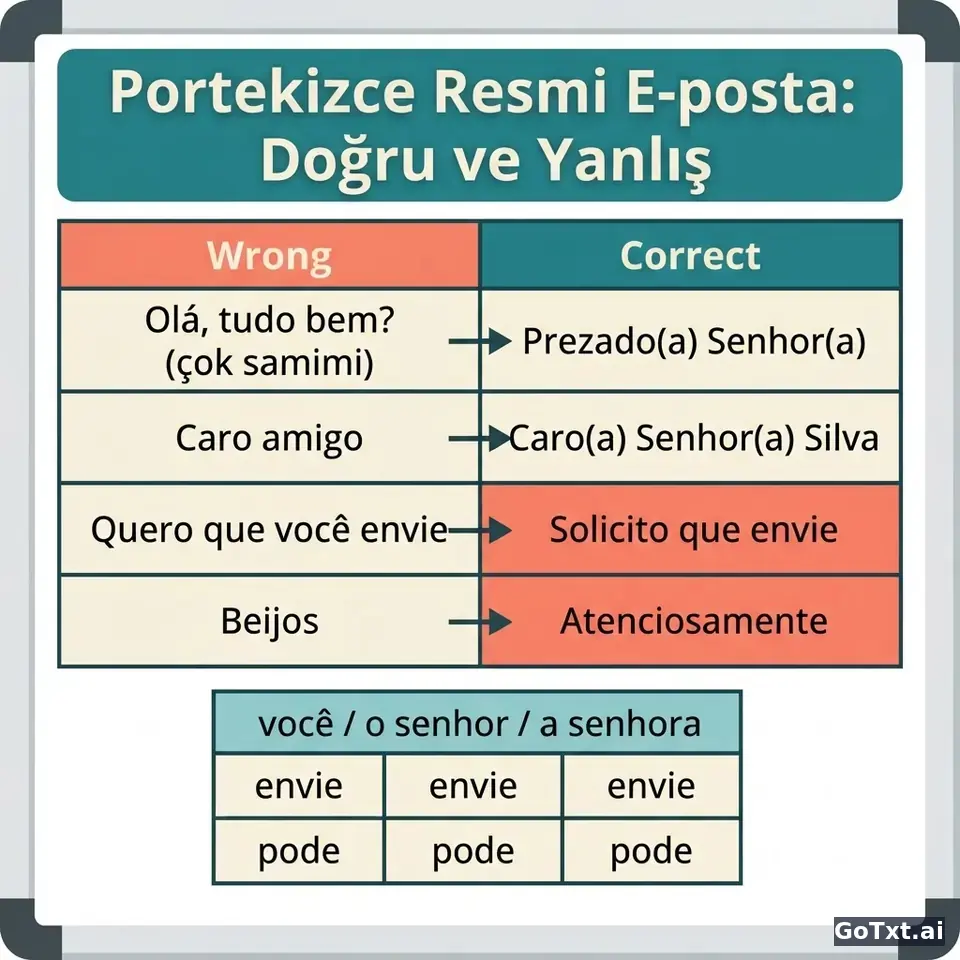 Resmi E-postalar: Portekizcede Anadili Konuşan Biri Gibi Görünmenin 4 Tuzağı — illustration | GoTxt