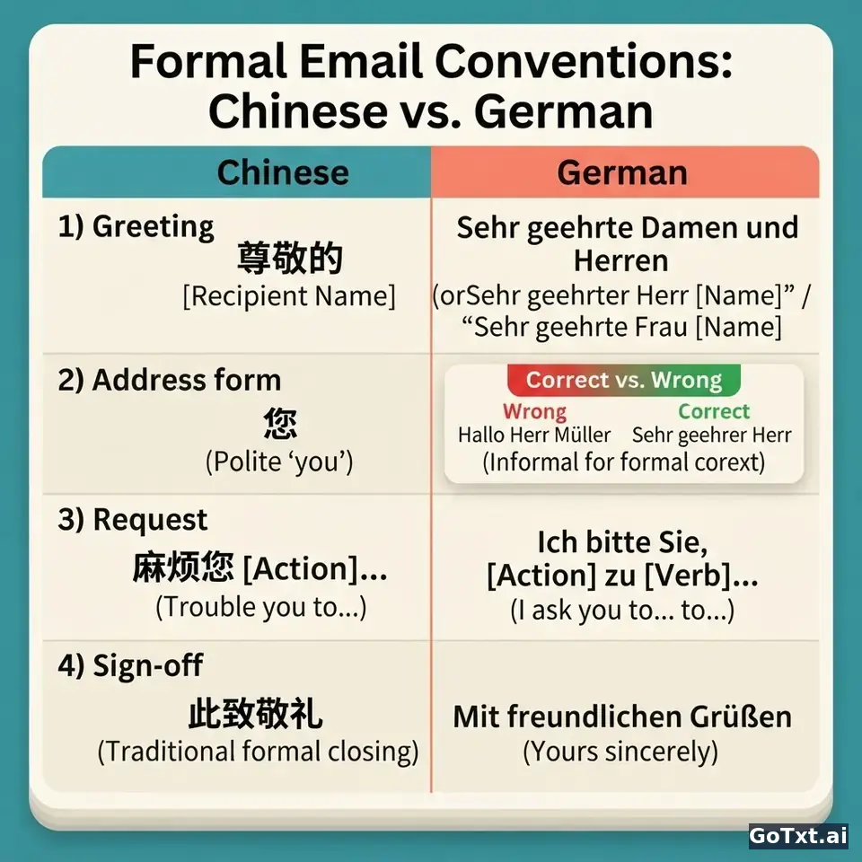 德语商务邮件：4个陷阱，一开口就暴露你不是母语者 — illustration | GoTxt