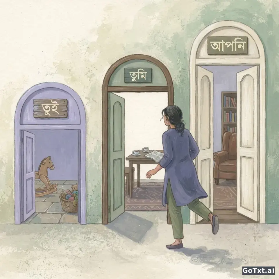 أنت أم حضرتك؟ فنّ المخاطبة في البنغالية دون إحراج — illustration | GoTxt