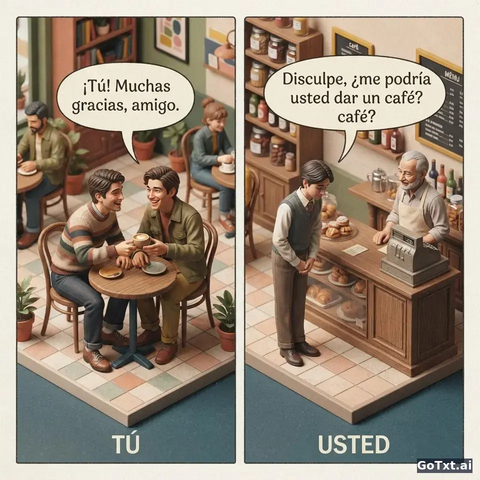 Tú oder usted? So sprichst du Spanier richtig an — illustration | GoTxt