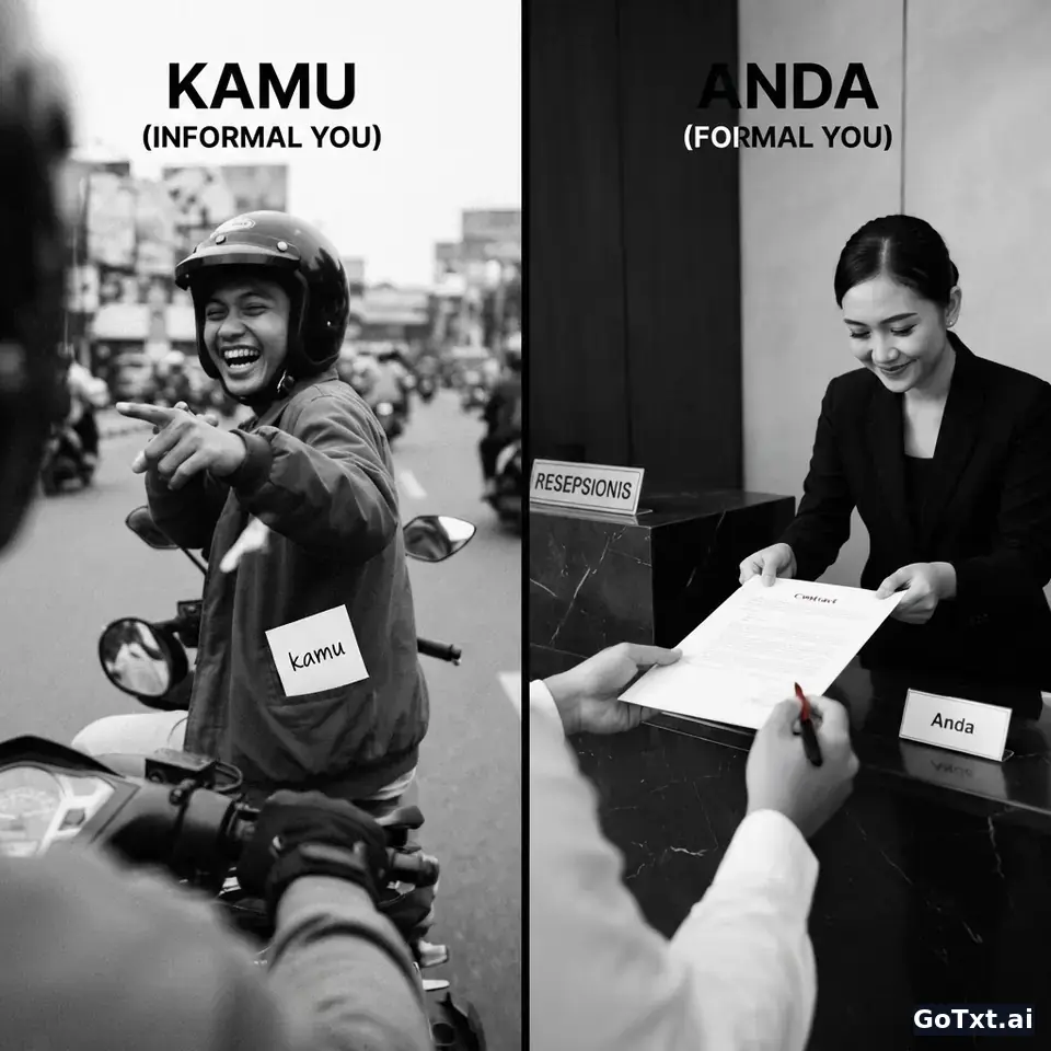 You or You? How to Address People in Indonesian Without Sounding Rude — illustration | GoTxt