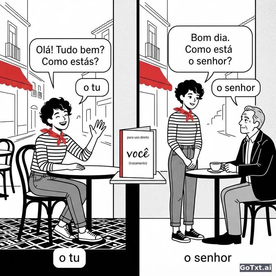 Você or Tu? How to Address People in Portuguese Without Sounding Rude — illustration | GoTxt