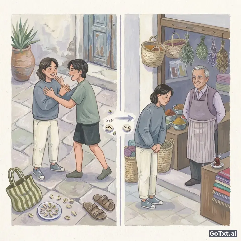 You or You? How to Address People in Turkish Without Sounding Rude — illustration | GoTxt