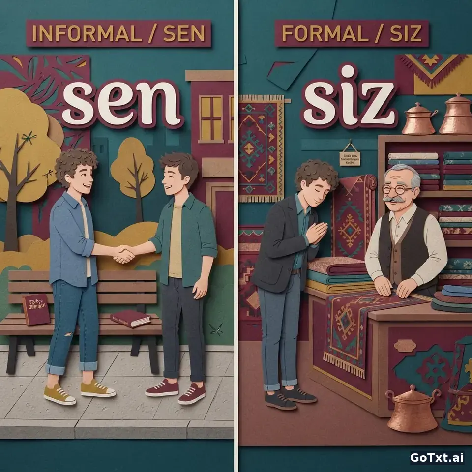 Tú o usted en turco: cómo elegir entre **sen** y **siz** sin meter la pata — illustration | GoTxt
