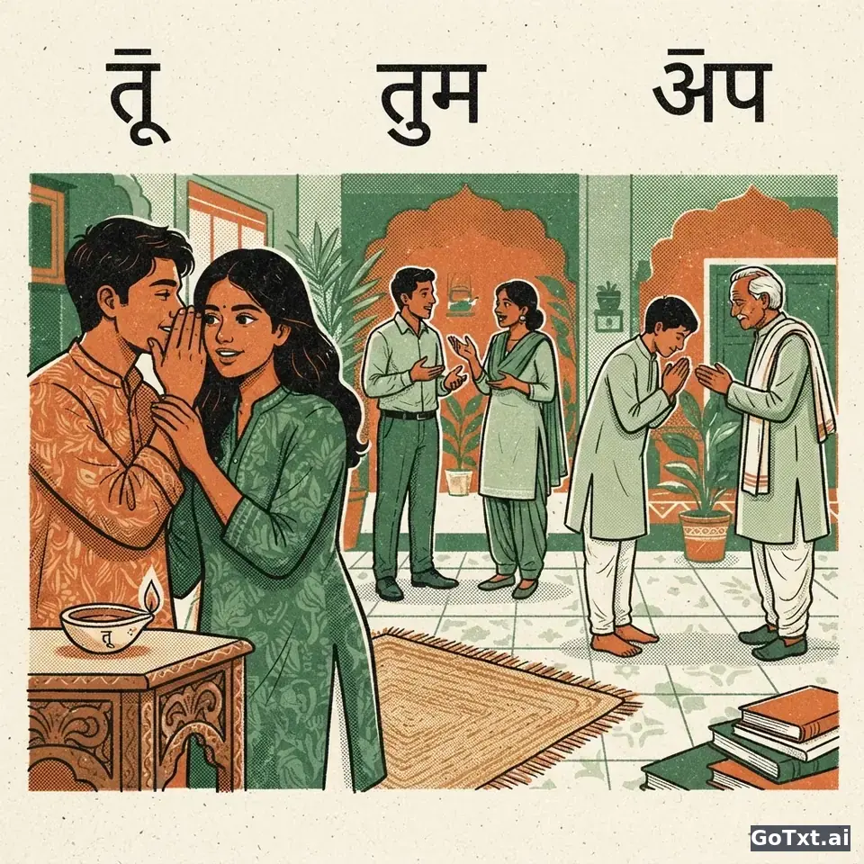 Tu o Lei in hindi? La guida che ti salva dal "tu" imbarazzante — illustration | GoTxt