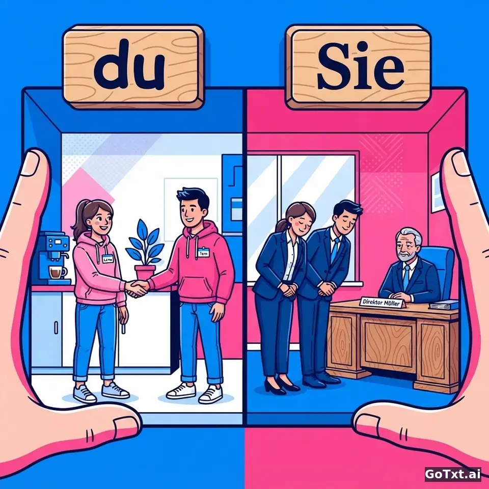 Du ou Sie? Como tratar as pessoas em alemão sem parecer rude — illustration | GoTxt