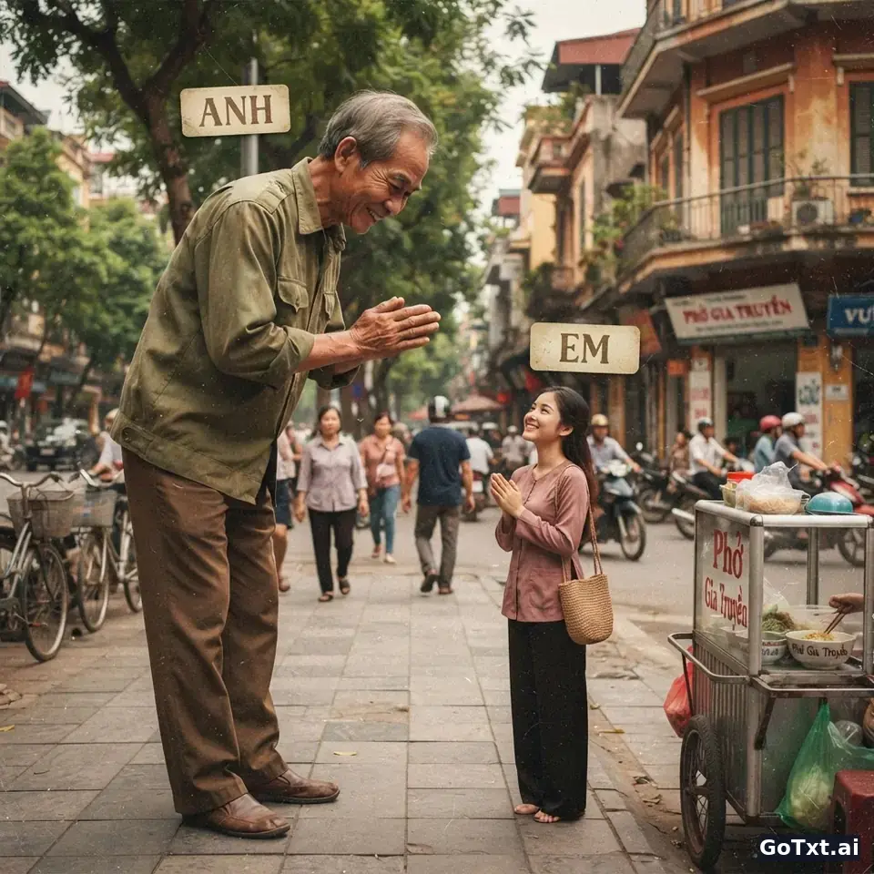 Sen mi, siz mi? Vietnamcada hitap etmenin incelikleri — illustration | GoTxt