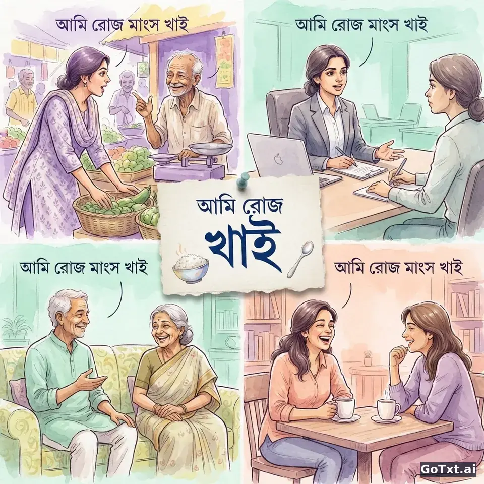 القواعد التي تبدو غريبة: 4 فخاخ تجعل الناطق العربي مكشوفًا فورًا في البنغالية — illustration | GoTxt