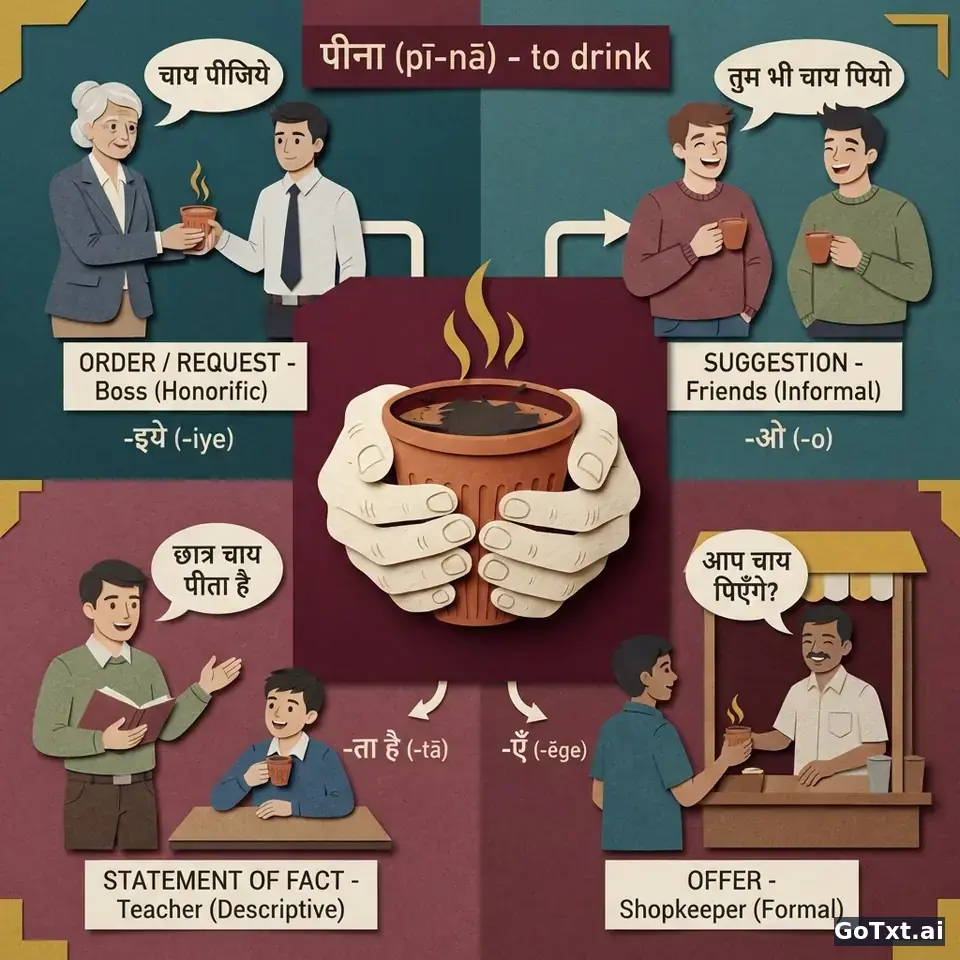 Grammatica hindi che suona strana: 4 trappole che tradiscono subito chi impara — illustration | GoTxt