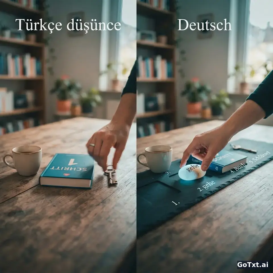 Almanca öğrenenlerin en sık düştüğü 4 gramer tuzağı: neden "doğru" ama "tuhaf" konuşuyorsu — illustration | GoTxt