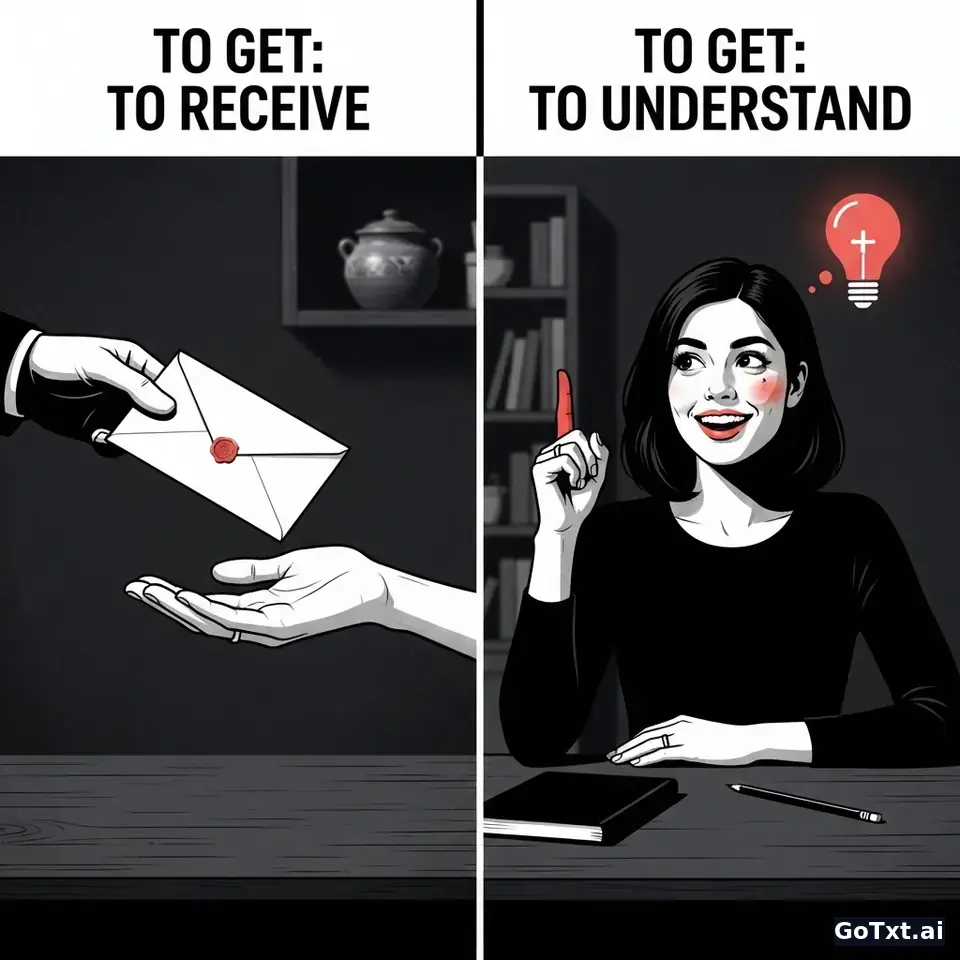 الفعل **to get** في الإنجليزية: كيف تتقنه وتتجنب أخطاءه المتكررة — illustration | GoTxt