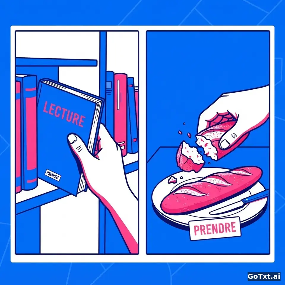 الفعل **prendre** في الفرنسية: دليلك الكامل لإتقان تصريفه وعدم الخلط فيه — illustration | GoTxt