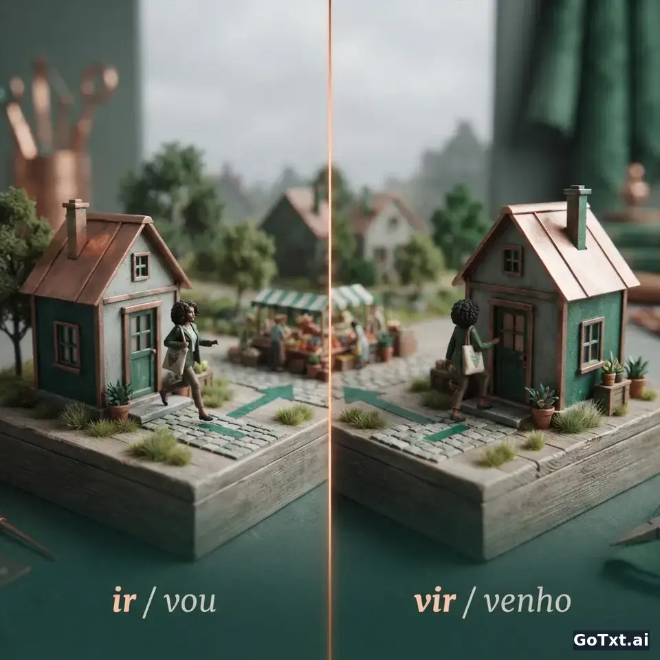الفعل البرتغالي **ir**: دليلك الكامل لتصريفه دون أخطاء — illustration | GoTxt