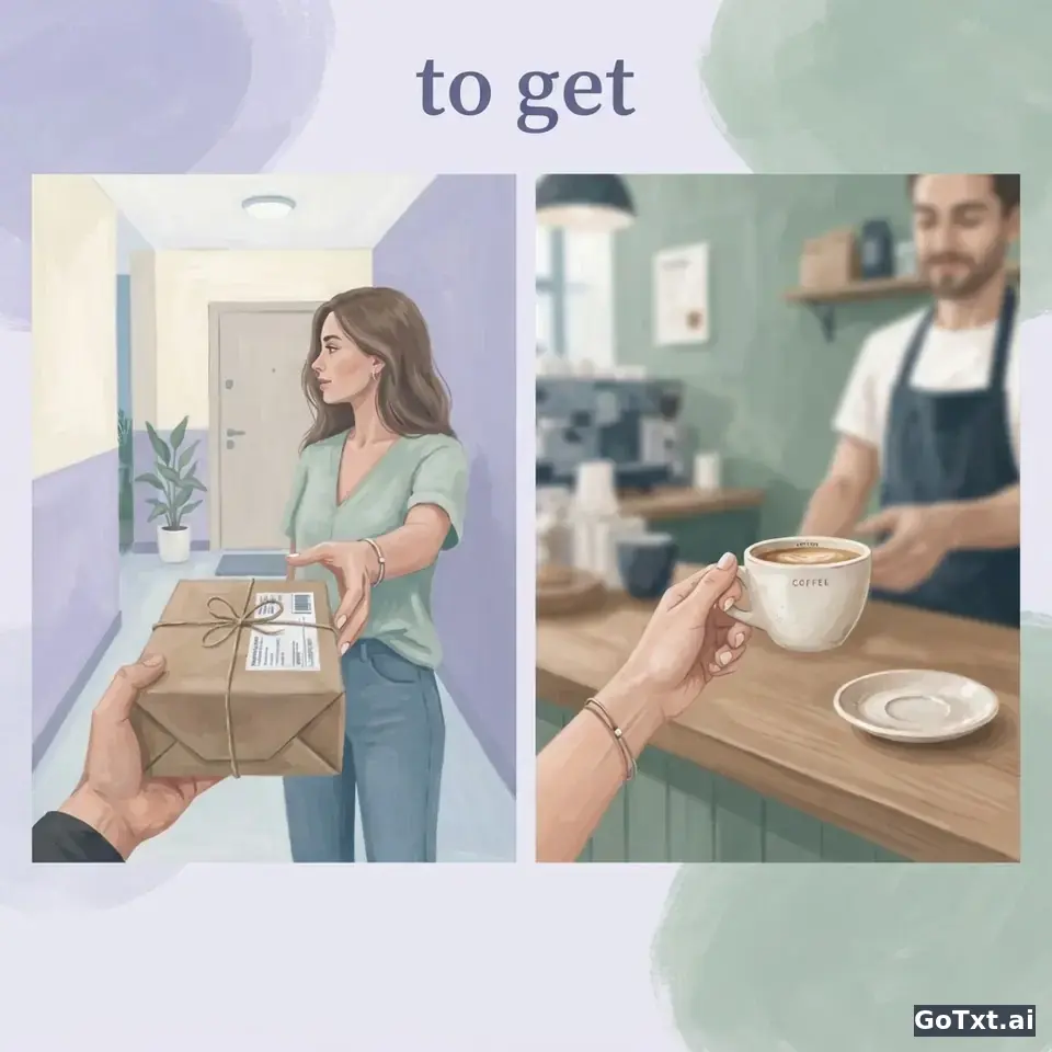 Der englische Verb-Champion: **to get** meistern – Formen, Fallen und Eselsbrücken — illustration | GoTxt