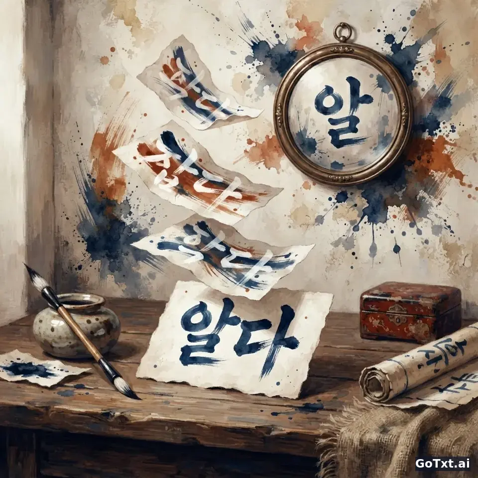 The Korean Verb 알다 (to know): Forms, Traps, and Why You Keep Saying It Wrong — illustration | GoTxt
