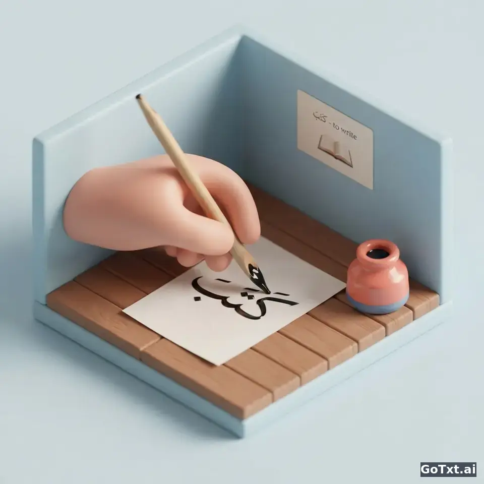 Le verbe كَتَبَ en arabe : maîtrisez enfin ses formes sans vous arracher les cheveux — illustration | GoTxt