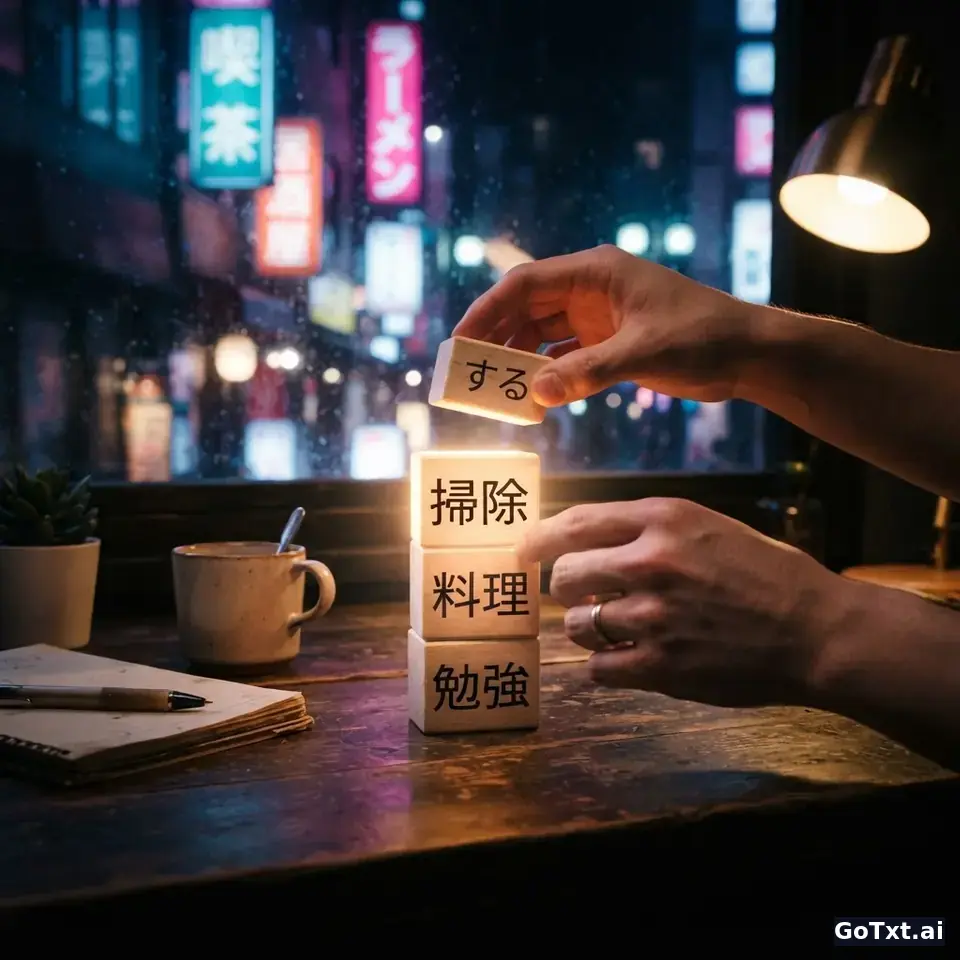 Le verbe japonais する : maîtrisez le verbe qui construit des milliers de phrases — illustration | GoTxt