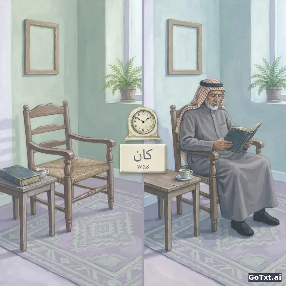 Il verbo كان (kāna) in arabo: la guida per non sbagliare mai più — illustration | GoTxt