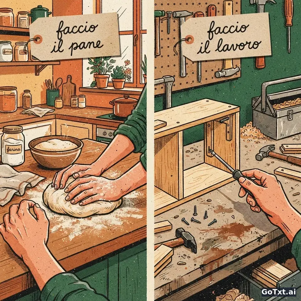 O verbo **fare** em italiano: formas, armadilhas e como parar de errar — illustration | GoTxt