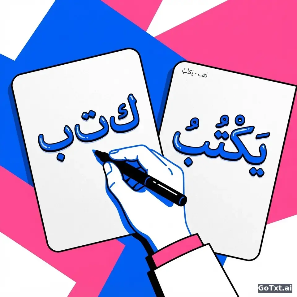 Arapçada كَتَبَ (yazmak) fiili: formları, tuzakları ve akılda kalıcı yolları — illustration | GoTxt