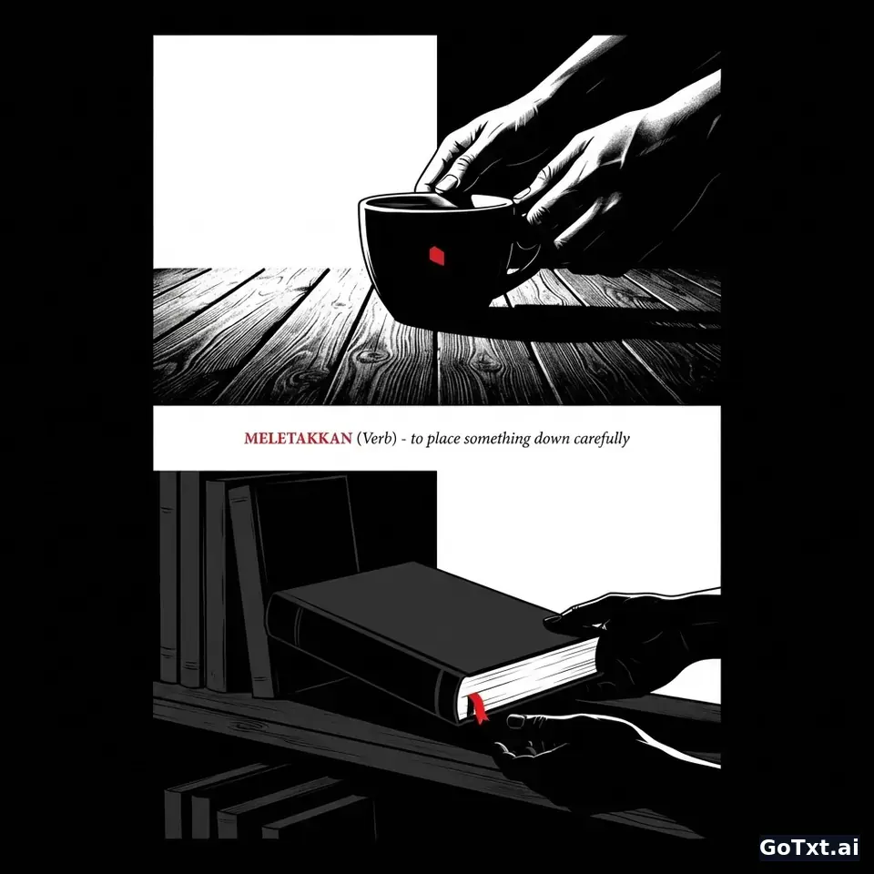 印尼语动词 meletakkan 深度拆解：把「放置」说对，别再混用 taruh — illustration | GoTxt