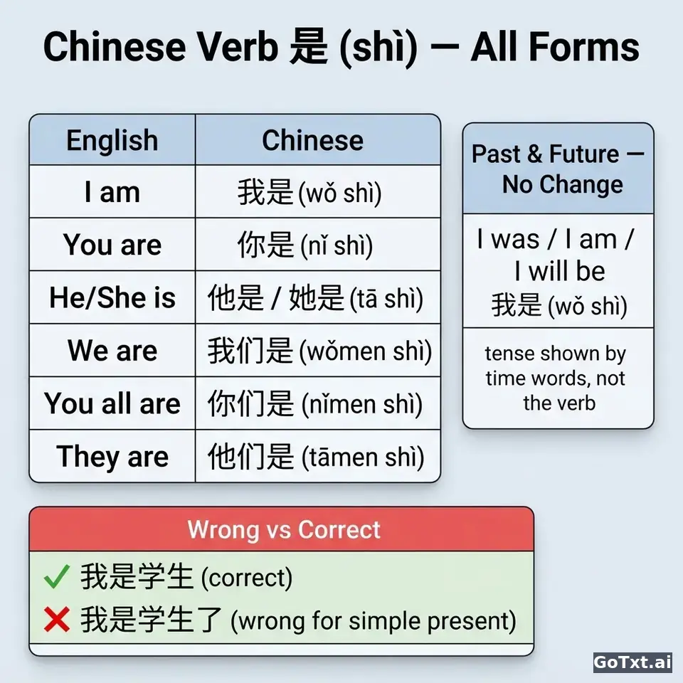 Chinese Irregular Verbs: One Verb, All Its Forms, Explained Step by Step — illustration | GoTxt
