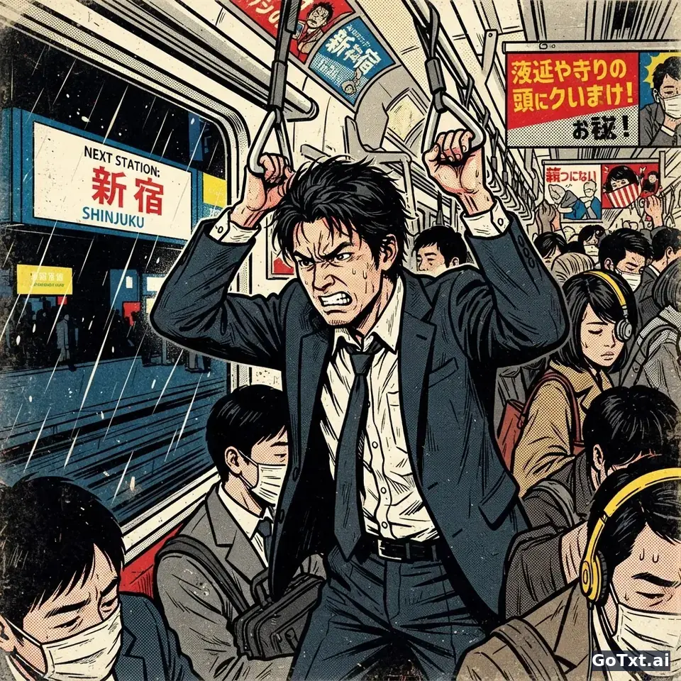 نكتة «القطار المزدحم»: تشريح الفكاهة اليابانية من الداخل — illustration | GoTxt