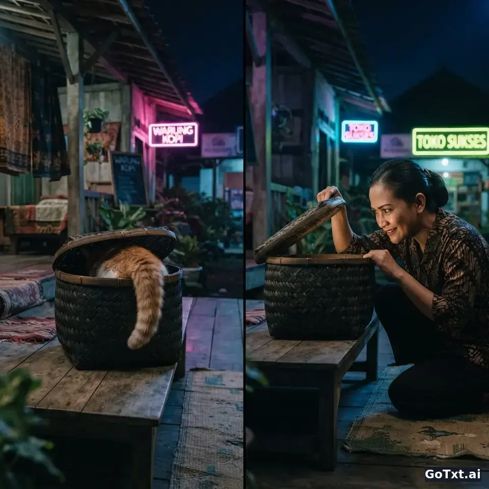 Warum Indonesier über „Katze im Korb“ lachen – ein Witz, der mehr verrät als Grammatik — illustration | GoTxt
