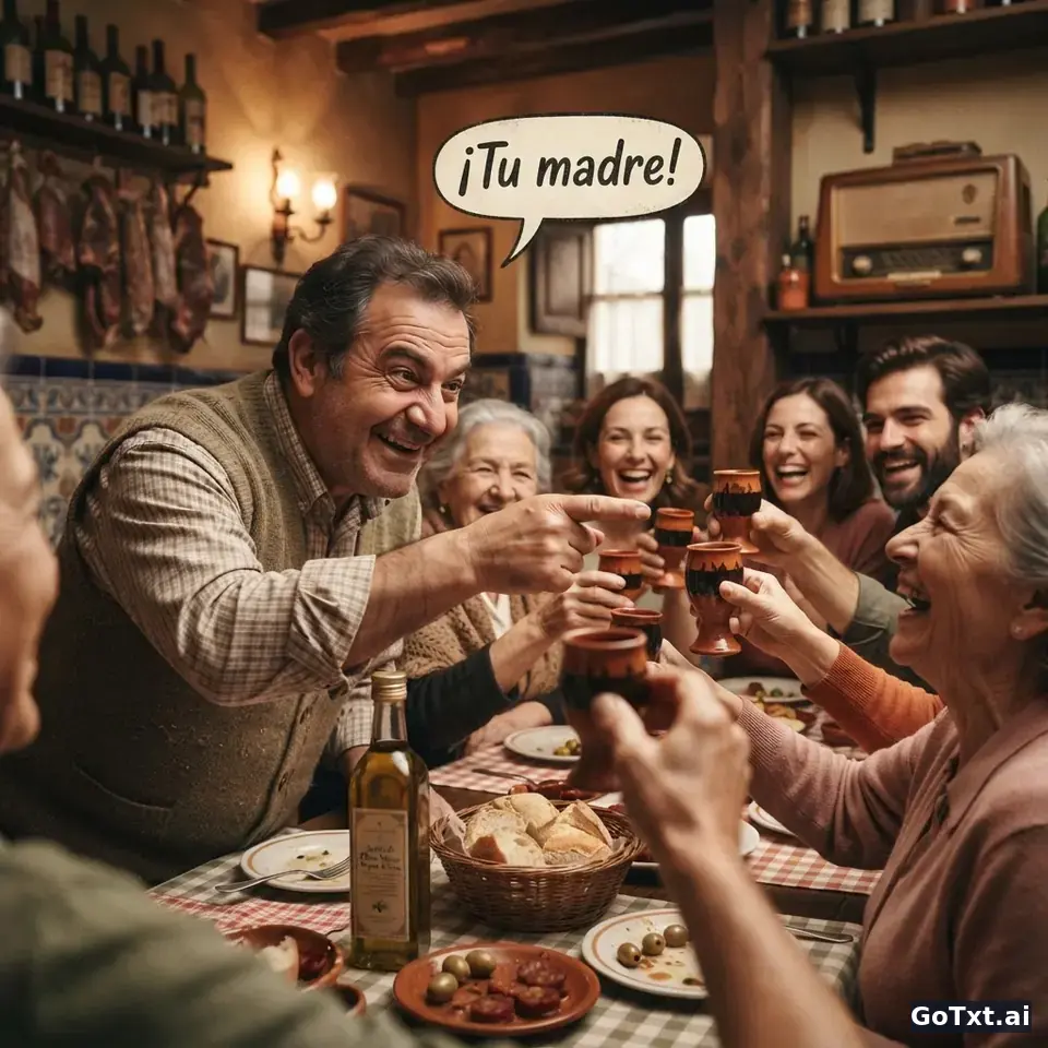 L'humour espagnol décodé : la blague de « la madre que te parió » et ses trésors cachés — illustration | GoTxt