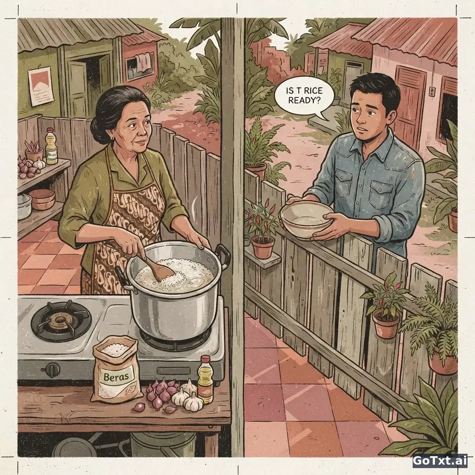 Piadas nacionais indonésias: rir é aprender gramática sem dar por isso — illustration | GoTxt