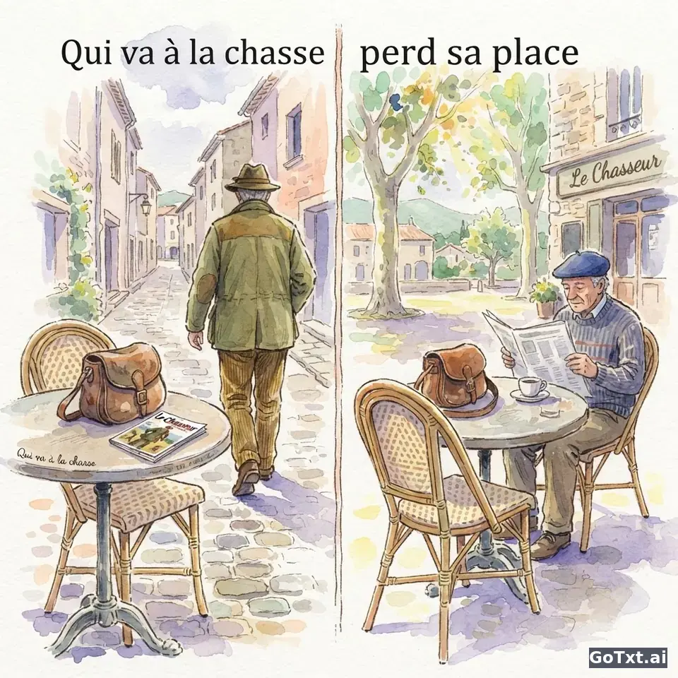 Fransız Mizahının Şifrelerini Çözmek: "Qui va à la chasse perd sa place" ve Dilin İnce Zek — illustration | GoTxt